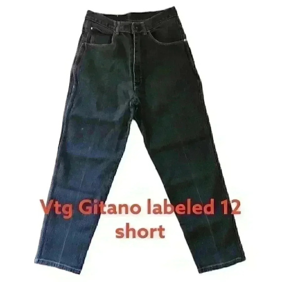 vtg #gitano dark gray jeans labeled 12 short 12 petite small waist - Picture 3 of 11